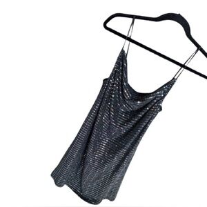 CLEARANCE - ✨ Topshop Black & Silver Sequin Mini Dress – Size 6 ✨